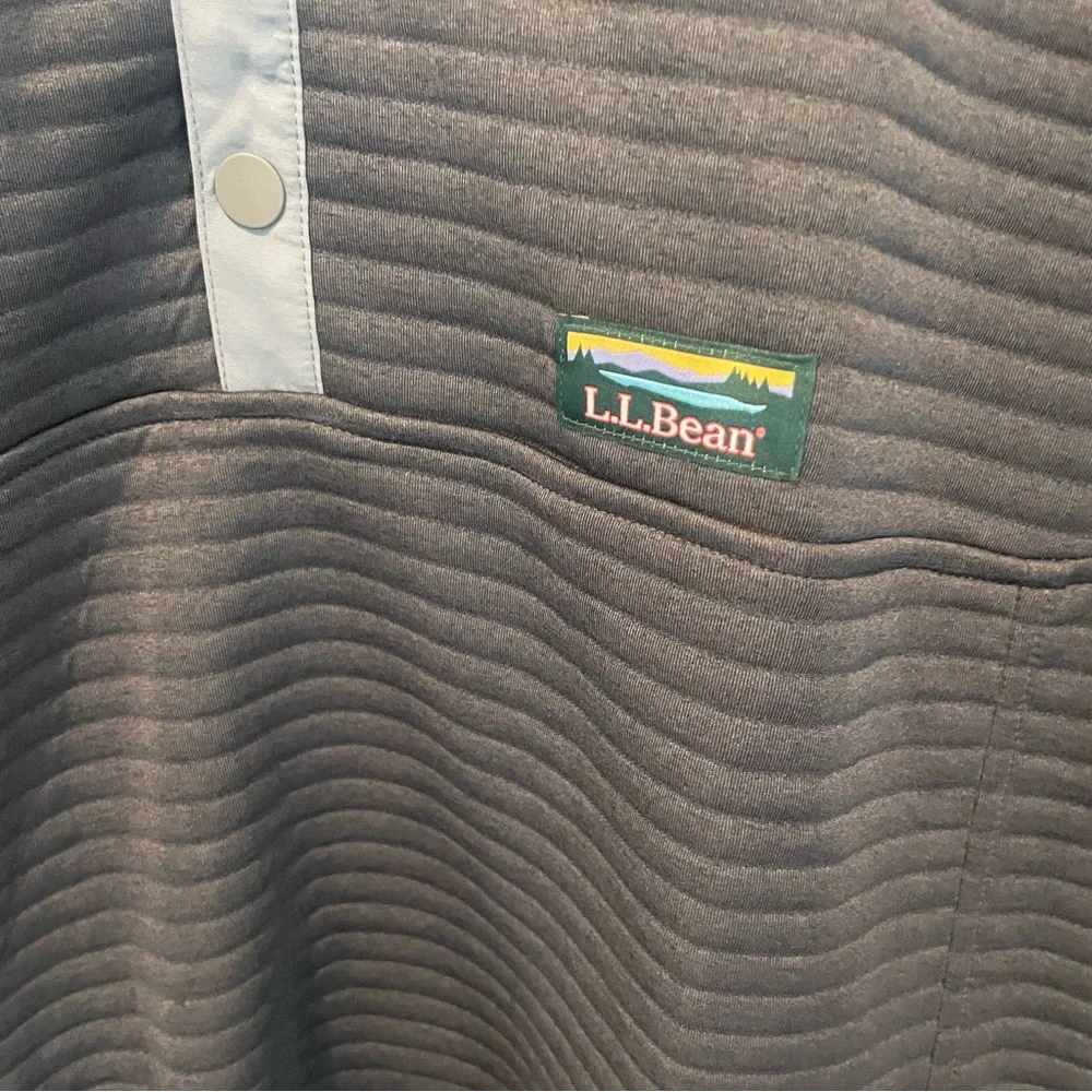 L.L. Bean Dark Gray Quilted Pullover Men’s Size Large - Picture 5 of 6